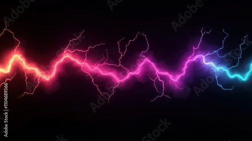 Futuristic Lightning Effects in Holographic Style