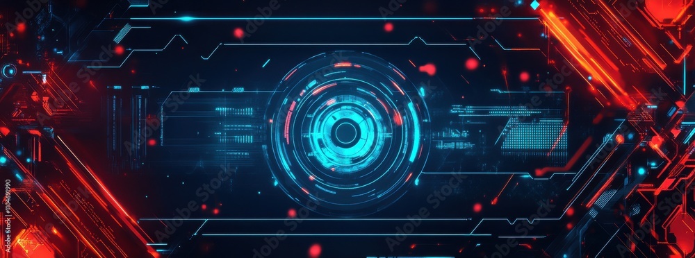 Obraz premium Advanced technology showcased through vibrant digital displays.