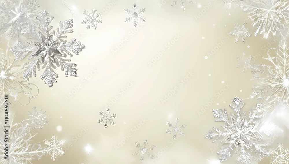 Minimal Snowflake Motif in Soft White and Silver Tones Minimal Snowflake Motif in Soft White and Silver Tones