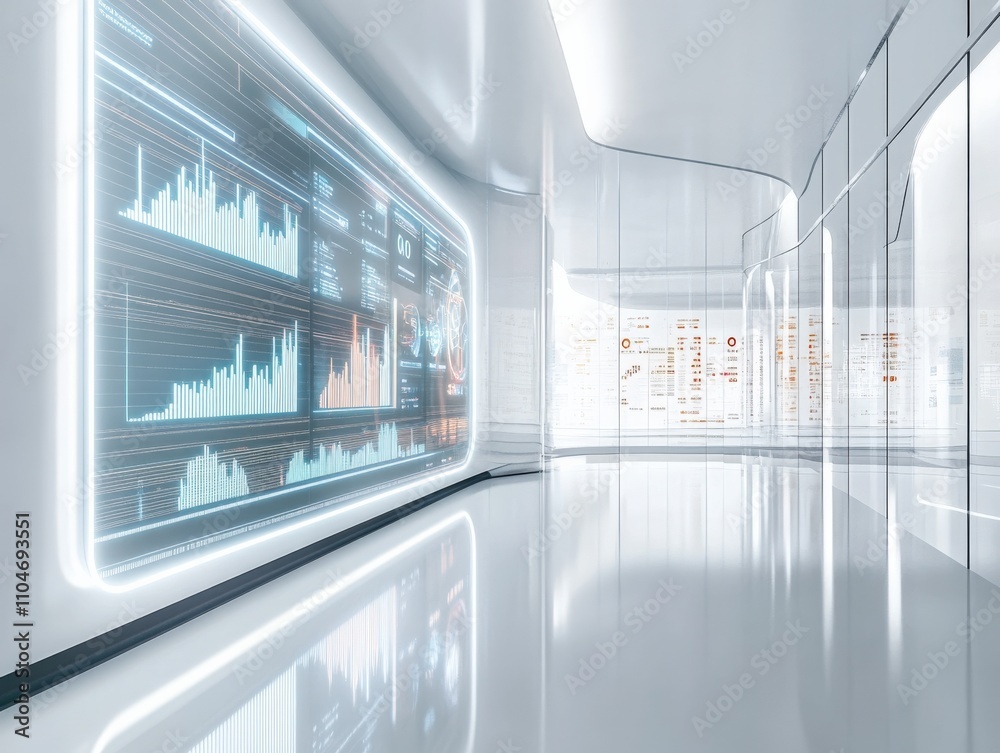 modern data visualization in a sleek, futuristic office environment modern data visualization in a sleek, futuristic office environment