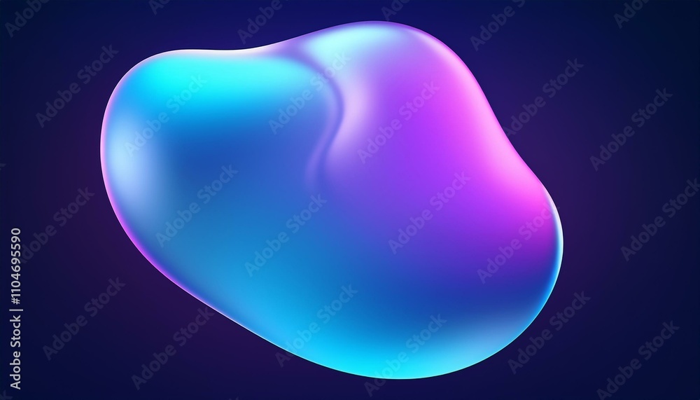 Blue and purple gradient color floating liquid blob Blue and purple gradient color floating liquid blob