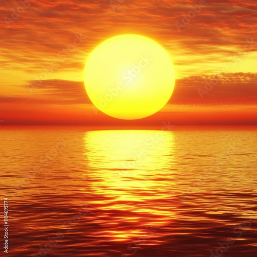 beautiful sunset over calm waters with vibrant colors