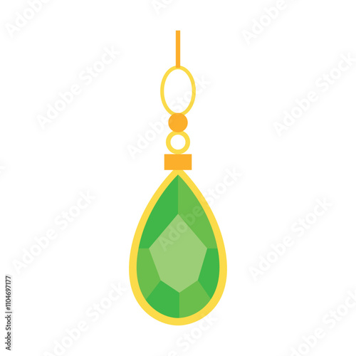 Green Earring Vector Illustration