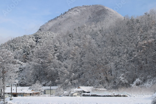 Winter landscape in the mountains in Korea