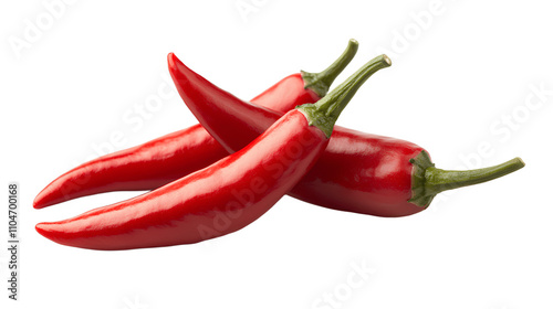 Dry Red Chili Peppers Isolated on Transparent Background Cutout