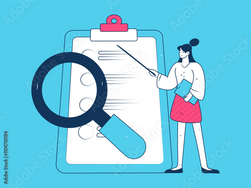Invite friends to conduct questionnaire flat vector concept operation hand drawn illustration
