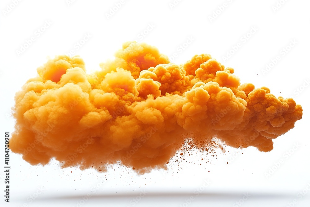 Excellent quality yellow explosion isolated on a white backdrop. Generative Ai Excellent quality yellow explosion isolated on a white backdrop. Generative Ai