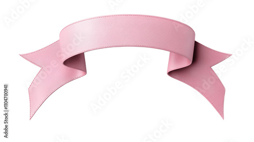 Pink Banner Ribbon 3D Render  Isolated on Transparent Background