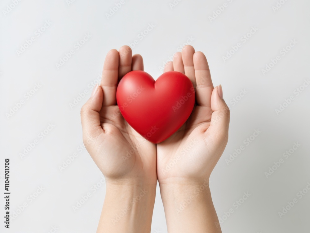 hands holding a red heart symbolizing love and care hands holding a red heart symbolizing love and care