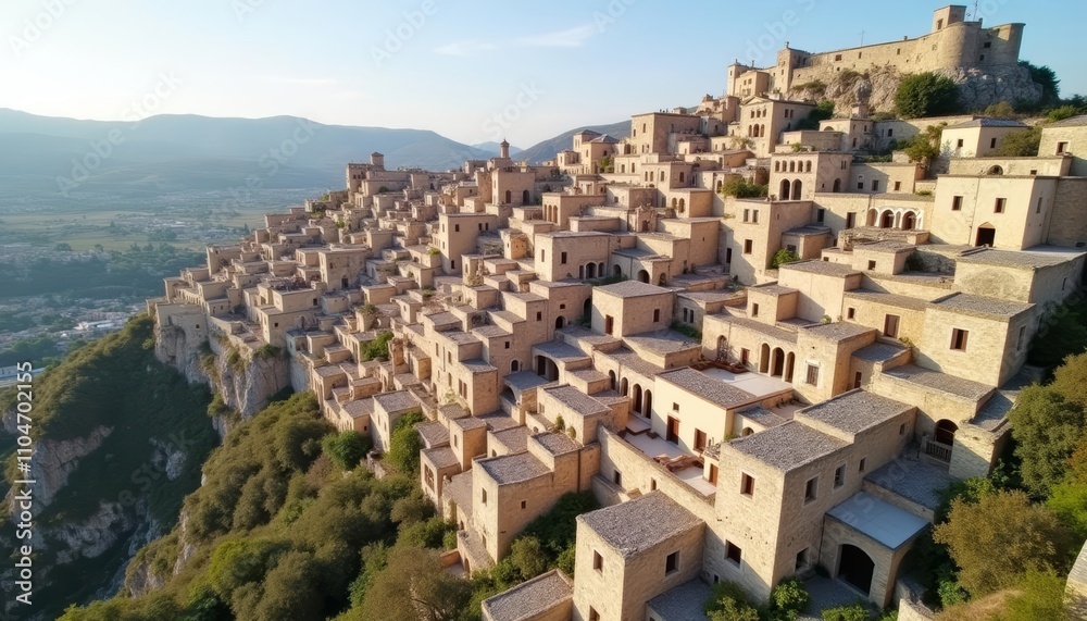 Obraz premium Enchanting village nestled amidst natures embrace