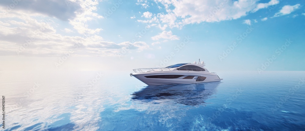luxury yacht sailing on calm waters under a clear blue sky luxury yacht sailing on calm waters under a clear blue sky