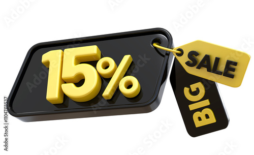 15 percent gold offer tag big sale photo