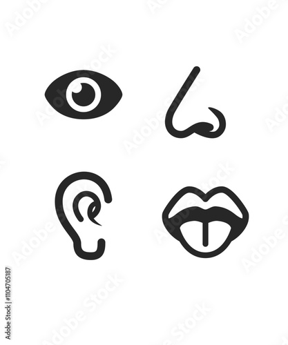 Human face parts. stock illustration