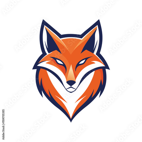 simple modern fox head logo with clean lines and minimalist style and simple color pallete. fox head logo