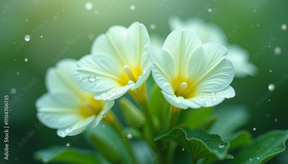 Elegance in the rain A trio of pristine white flowers Elegance in the rain A trio of pristine white flowers