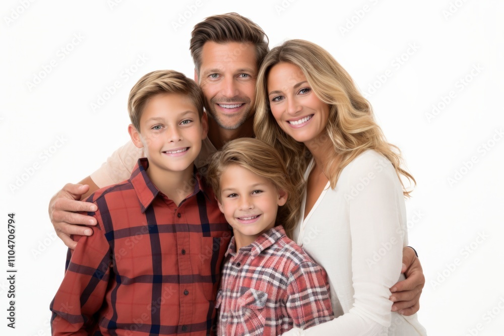 happy family portrait with smiling parents and children happy family portrait with smiling parents and children