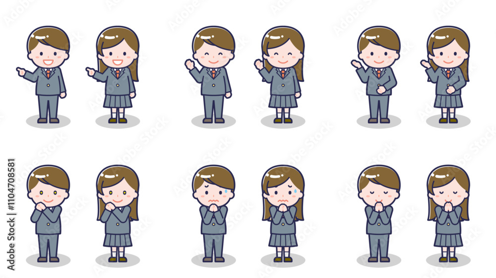 Fototapeta premium 中高生の男女 04