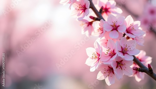  Blooming beauty  A closeup of delicate pink blossoms