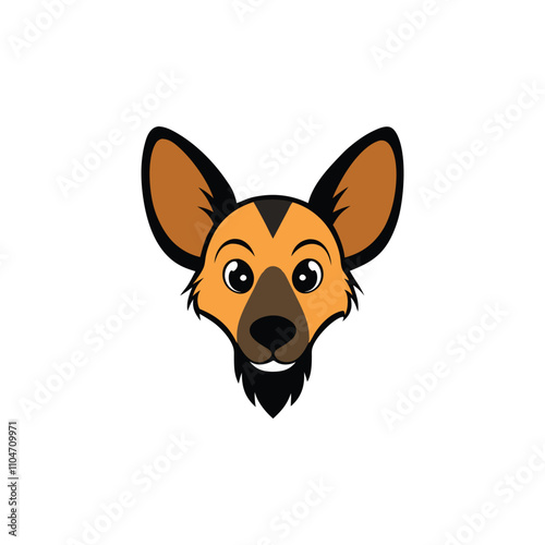 African Wild Dog head vector illustration