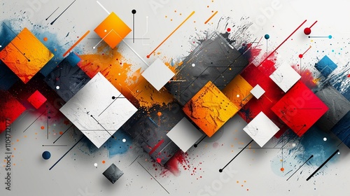 Fototapeta Naklejka Na Ścianę i Meble -  幾何学的抽象背景19