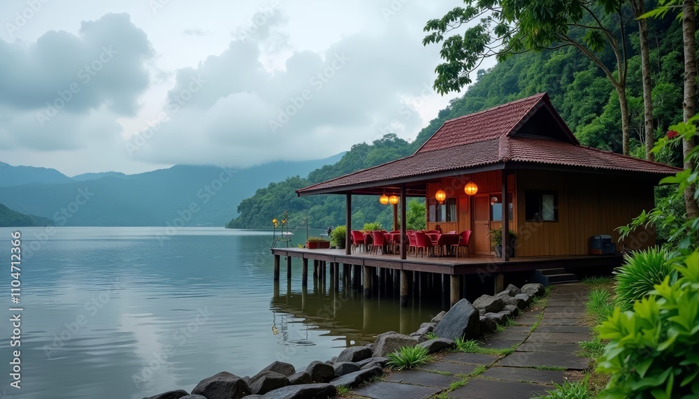 Tranquil lakeside retreat with scenic views Tranquil lakeside retreat with scenic views