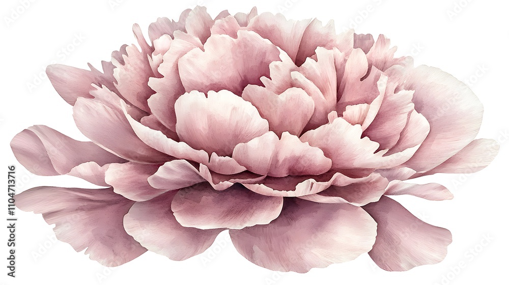 Blush Pink Peony Flower Botanical Illustration Floral Design Blush Pink Peony Flower Botanical Illustration Floral Design