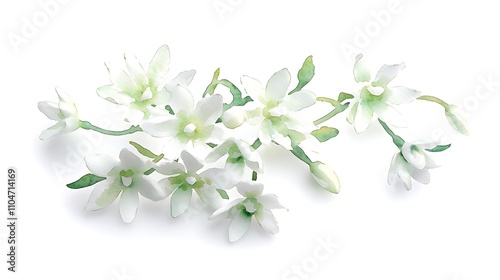 Watercolor White Flowers  Spring Blossom Bouquet  Floral Design