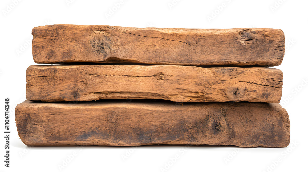 Rustic wooden beams stacked together, showcasing rough hewn and aged textures, perfect for adding natural touch to any design project Rustic wooden beams stacked together, showcasing rough hewn and aged textures, perfect for adding natural touch to any design project