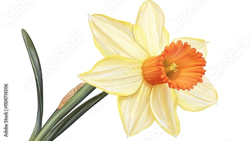 Elegant Yellow and Orange Daffodil Flower