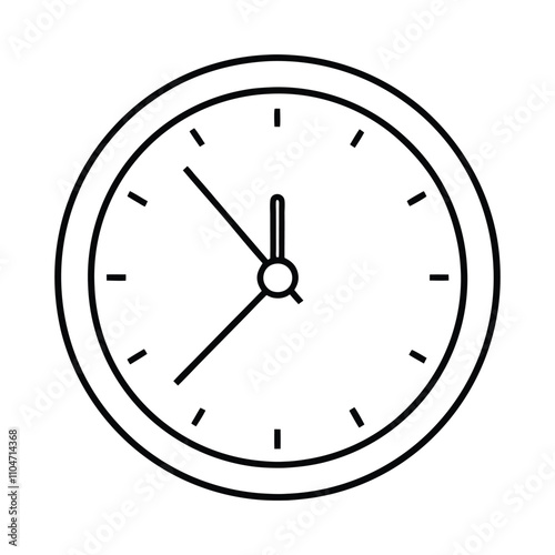 wall clock on a line art vector 