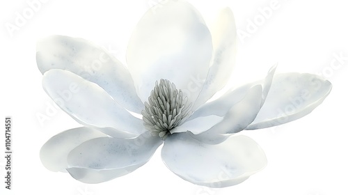 Elegant White Magnolia Blossom  Isolated Flower
