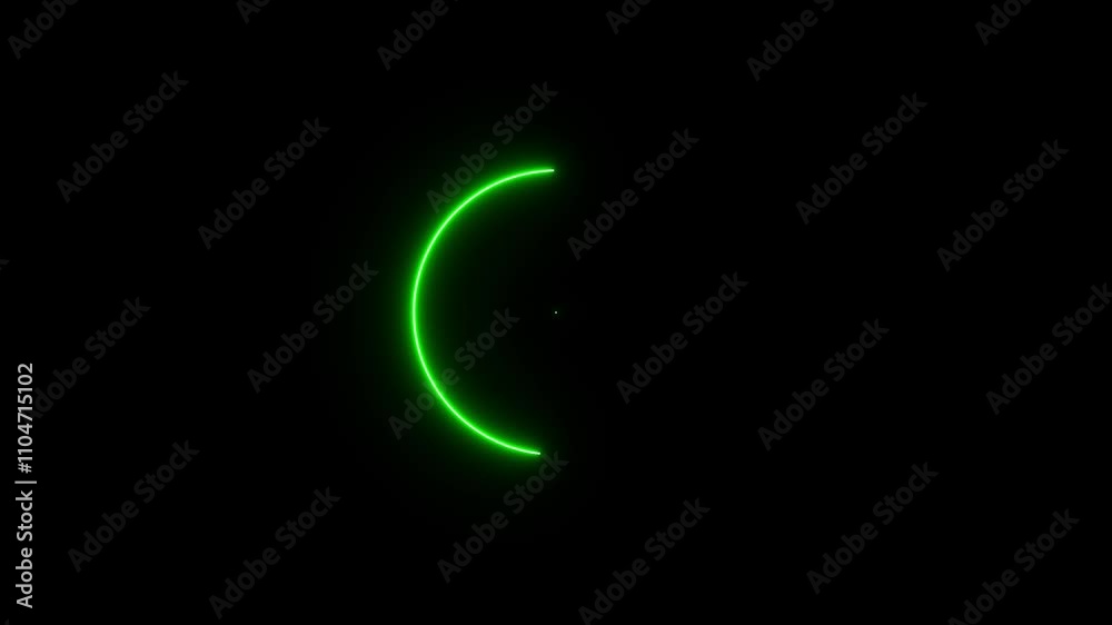 Glowing Neon countdown timer 10 second from 10 to 0 