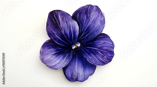 Watercolor Purple Pansy Flower  Botanical Illustration  Floral Design