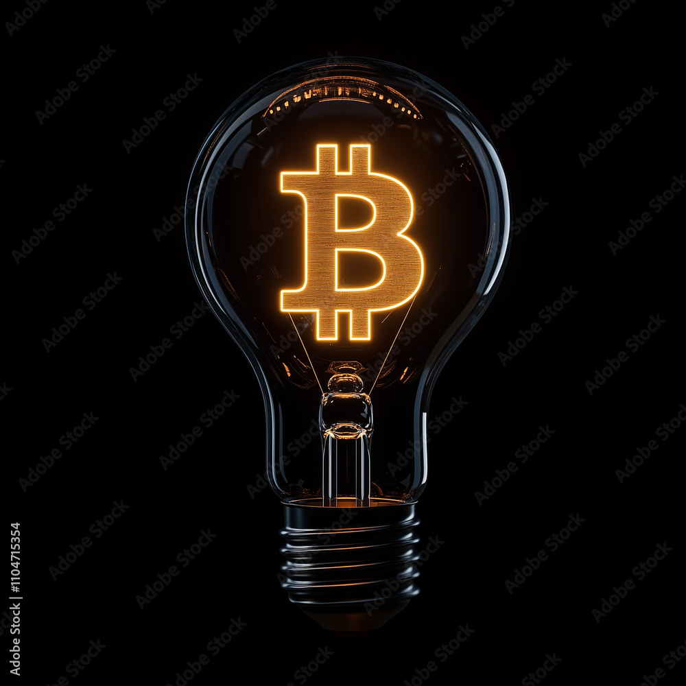 A glowing light bulb with a Bitcoin symbol inside, representing innovation, cryptocurrency, and technology concept. A glowing light bulb with a Bitcoin symbol inside, representing innovation, cryptocurrency, and technology concept.