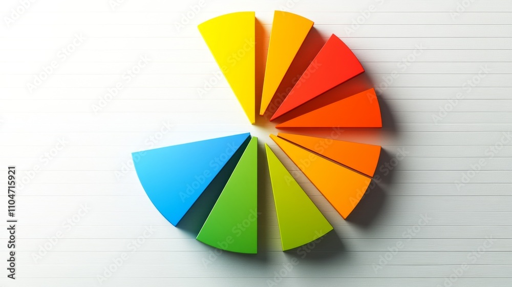 Obraz premium Colorful Geometric Segments Arranged in a Circular Pattern Design
