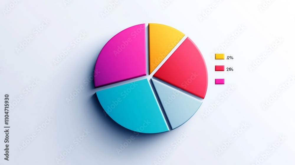Fototapeta premium Colorful Pie Chart Representing Data Visualization and Analysis
