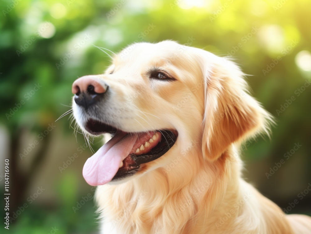 happy golden retriever enjoying a sunny day happy golden retriever enjoying a sunny day