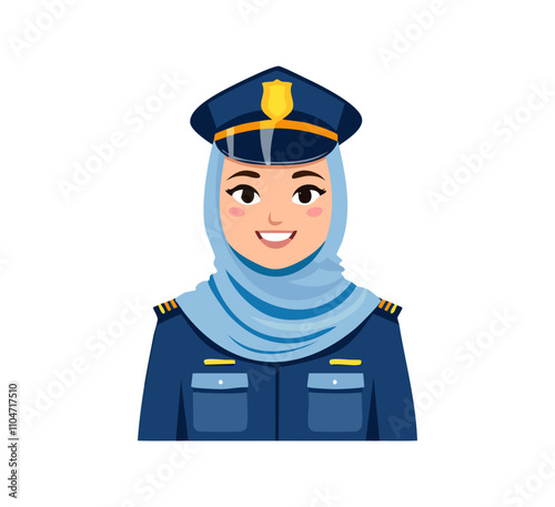 Police Officer Girl with Hijab