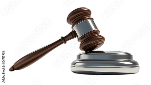 A highly detailed realistic and isolated judges gavel