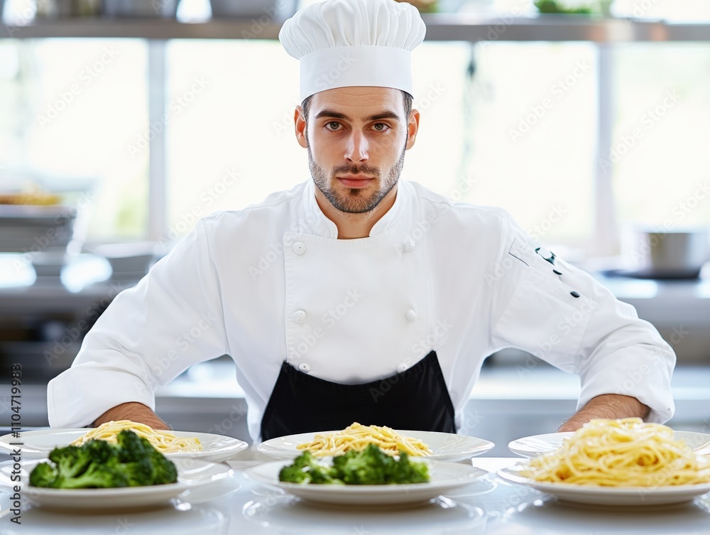 chef preparing gourmet pasta dishes in a professional kitchen chef preparing gourmet pasta dishes in a professional kitchen