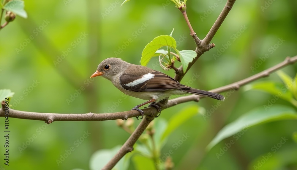 Natures tiny observer perched on a branch Natures tiny observer perched on a branch