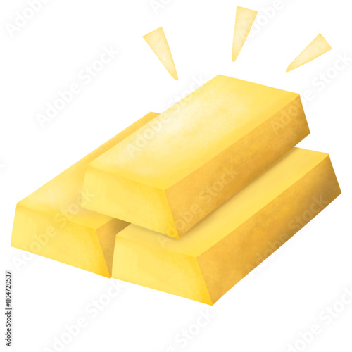 Three gold ingots stacked on top of each other.