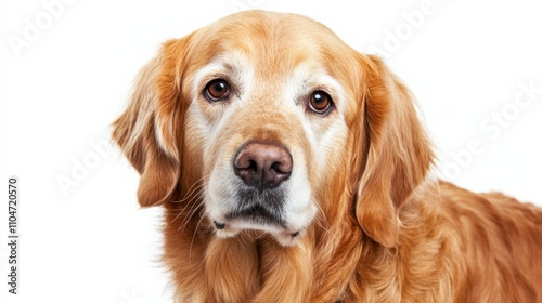 golden retriever portrait on a white background