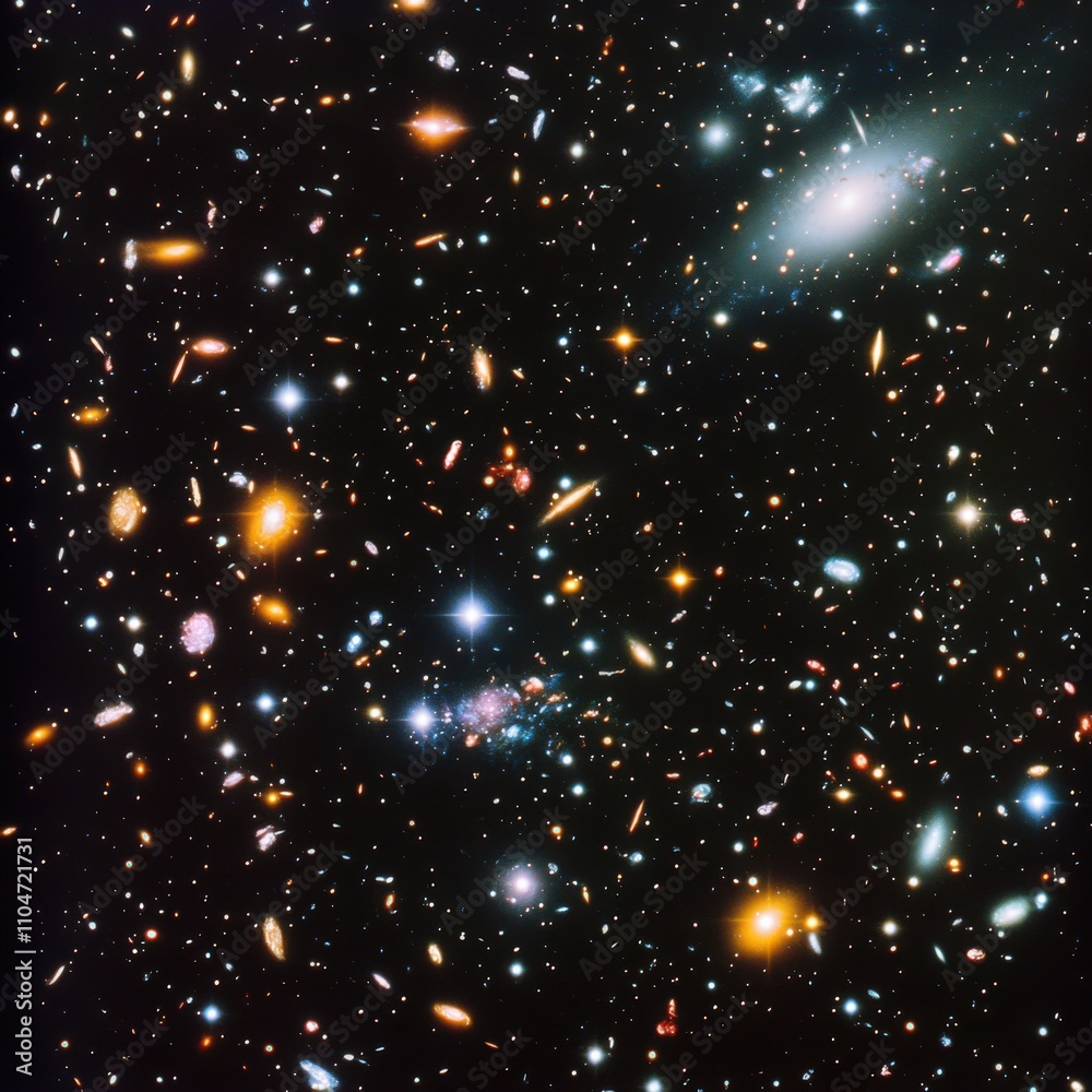 Obraz premium stunning view of distant galaxies and cosmic formations in deep space