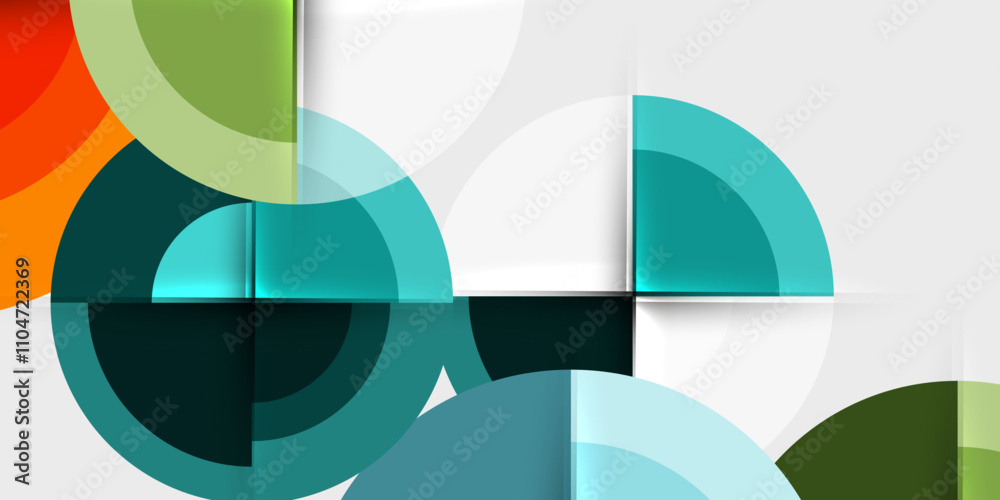 Circle and semi circle geometric background. Vector Illustration For Wallpaper, Banner, Background, Card, Book Illustration, landing page Circle and semi circle geometric background. Vector Illustration For Wallpaper, Banner, Background, Card, Book Illustration, landing page