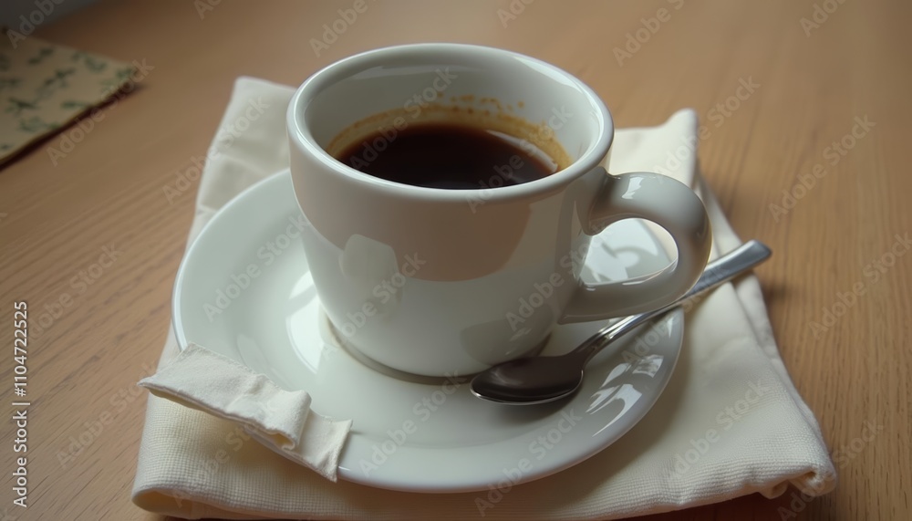 A moment of tranquility with a warm cup of coffee A moment of tranquility with a warm cup of coffee