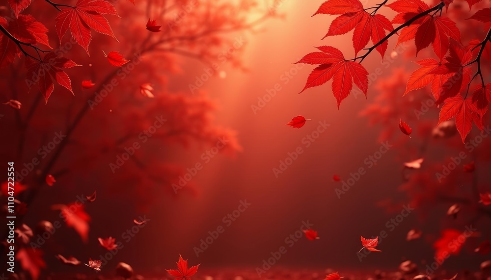 Autumns vibrant embrace a symphony of red hues Autumns vibrant embrace a symphony of red hues