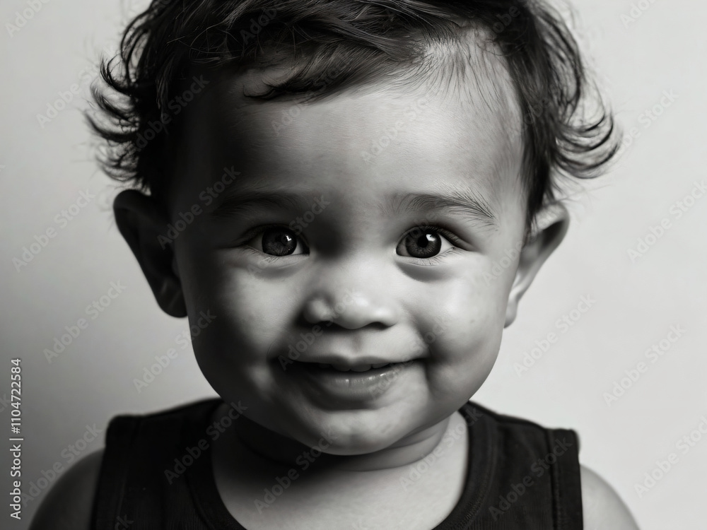 An infant’s eyes sparkling with curiosity and joy. An infant’s eyes sparkling with curiosity and joy.