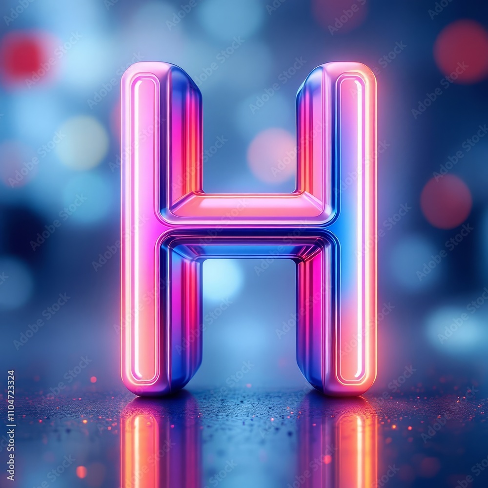 Bokeh-infused H logo design, gradient artistry. Bokeh-infused H logo design, gradient artistry.