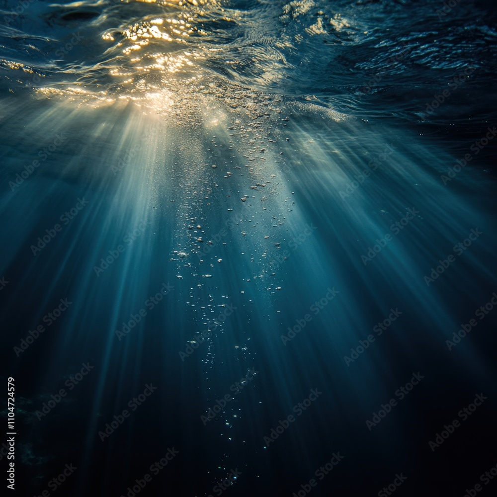 underwater light rays creating a serene atmosphere underwater light rays creating a serene atmosphere